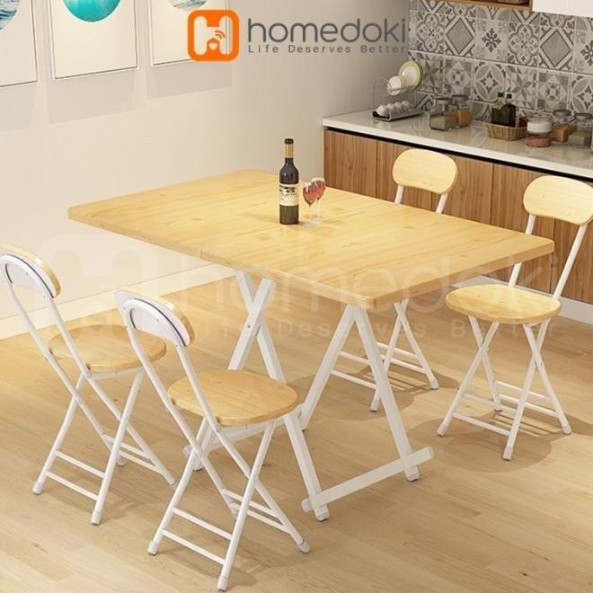 Meja Lipat Portable/ Meja Makan portable/ Meja Lipat Besi/ Meja Kayu