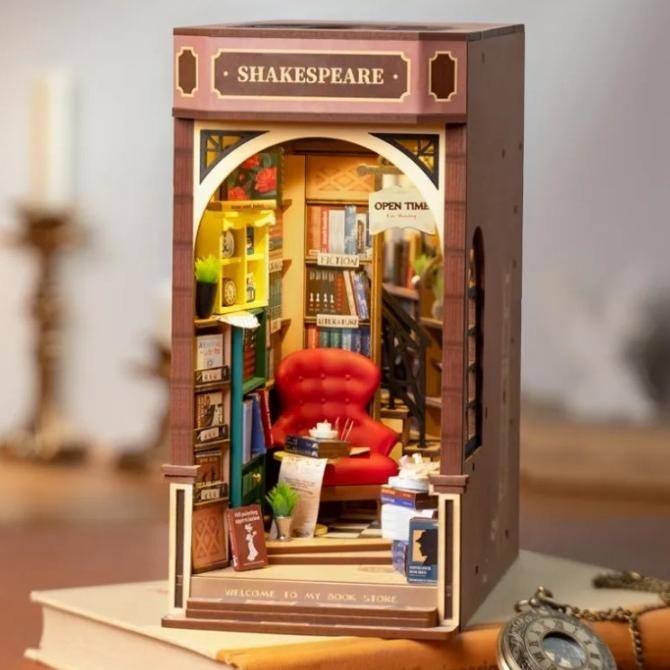 Robotime Rolife Book Nook DIY BookNook Shakespeare Bookstore