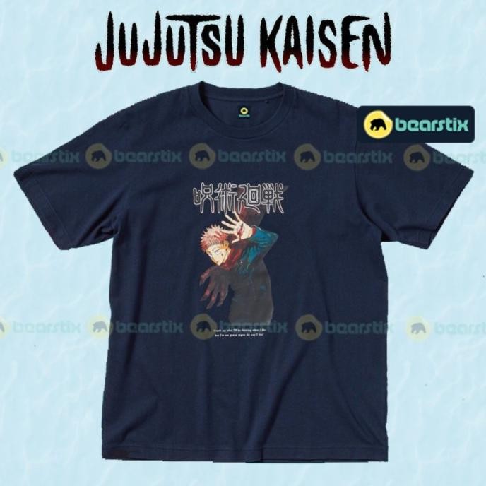 Itadori Yuji Jujutsu Kaisen Uniqlo Tshirt Streetwear Kaos Distro JJK