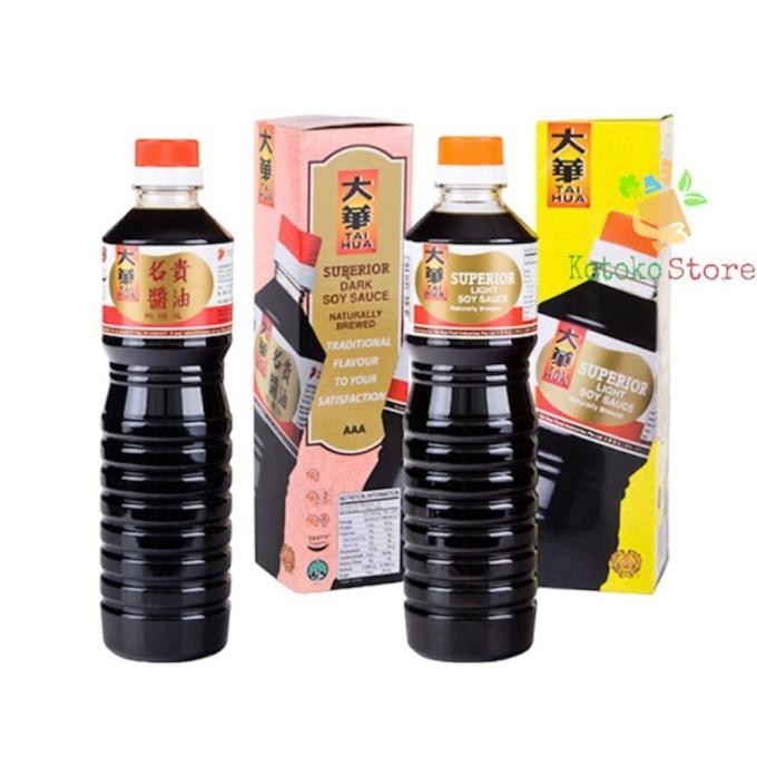 

Grosir Tai Hua Superior Light/Dark Soy Sauce/Tai Hua Kecap Asin Superior 640M