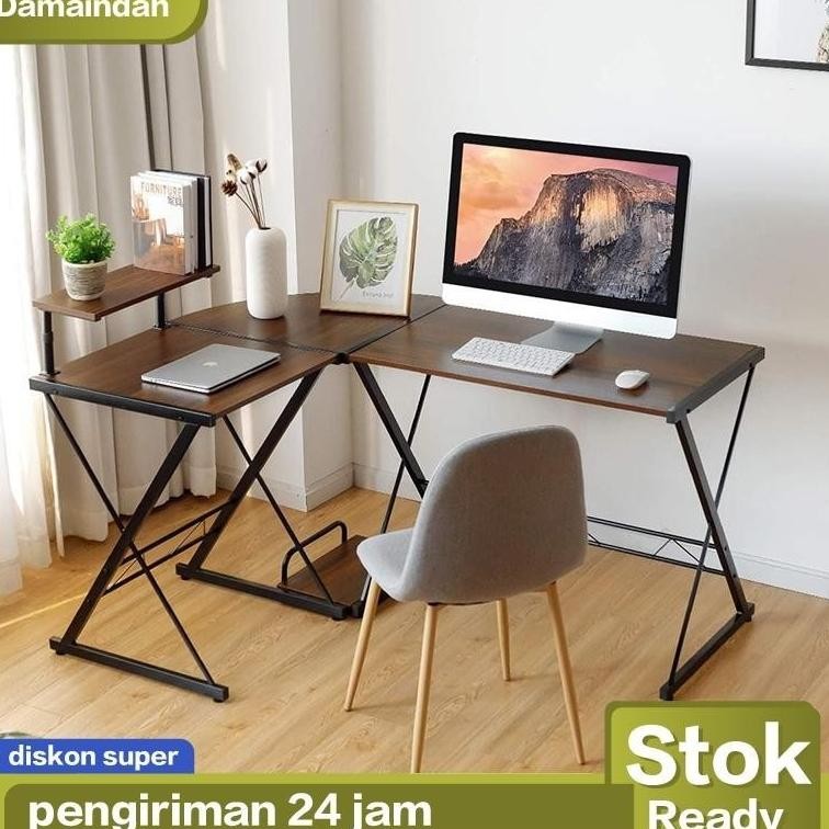 L Shaped Meja Komputer / Meja Komputer Minimalis / Meja Gaming / L Shaped Desk