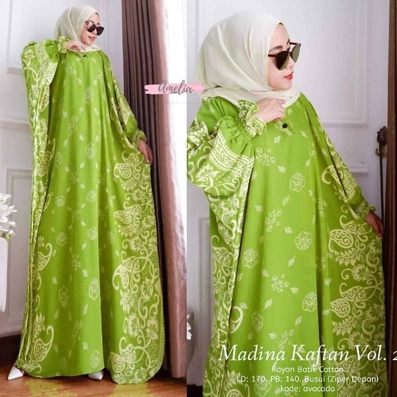 yt- Im31 KAFTAN MADINA JUMBO GAMIS RAYON PREMIUM LONG DRESS BATIK BIG SIZE BAJU MUSLIM WANITA BUSUI 
