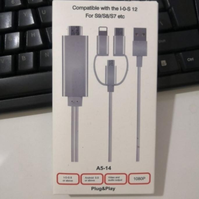 Kabel Mirascreen / Kabel Mirroring HP ke TV / Support Semua HP non MHL