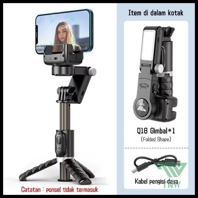 TNW GIMBAL Q-18 Q18 Q18 STABILIZER HANDPHONE AUTO BALANCE SELFIE STICK & TRIPOD ORI