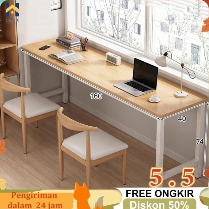 Meja kantor 160CM Meja Makan Minimalis Meja Belajar Besi Meja Kerja Murah