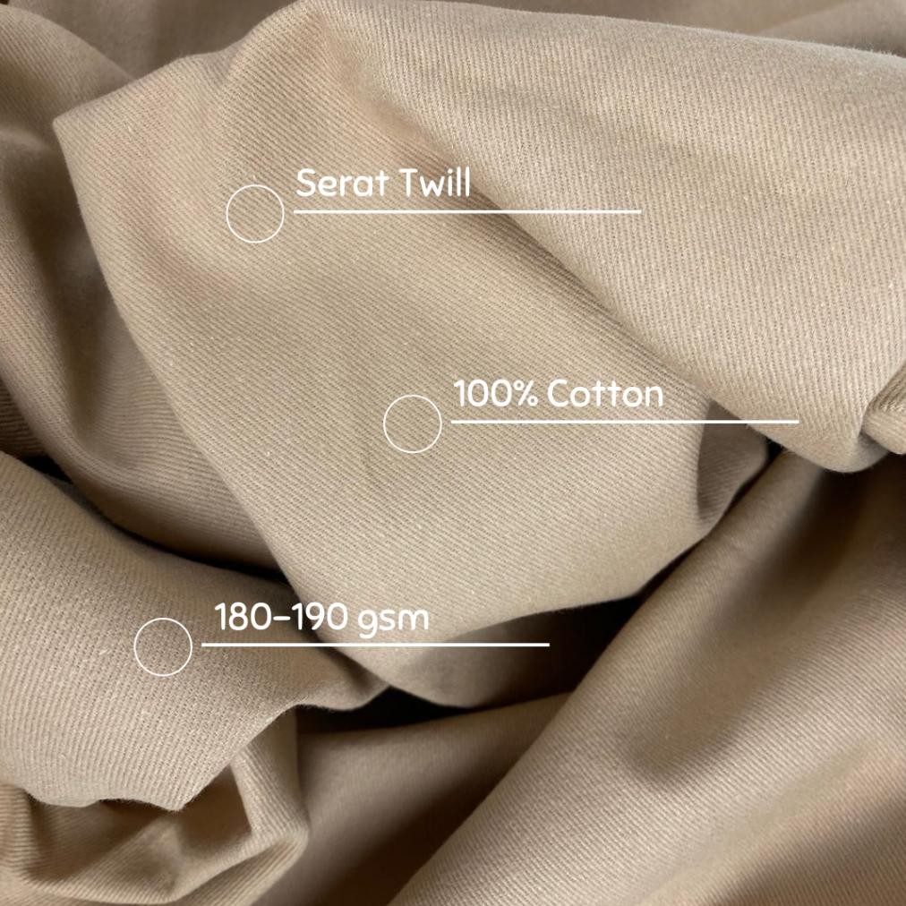0.5 Meter Kain Canvas Twill Bahan Kanvas Twill/ Cotton Twill