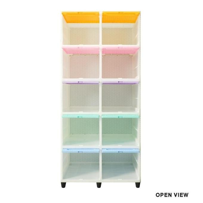 Lemari Pakaian/Lemari Serbaguna/Lemari Plastik Club Double Flip 5 Susun