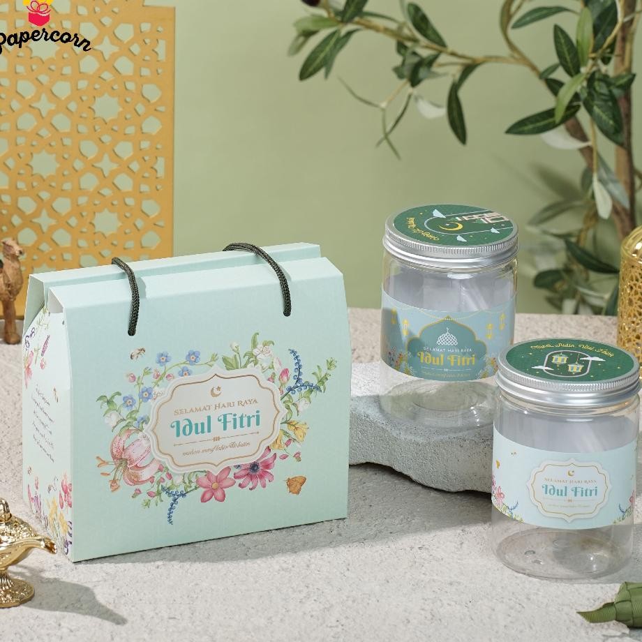 

10 Pc Gable Bo Hamper Idul Fitri Age Vintage U 191011Cm Total Tinggi 16Cm Muat 2 Tople Jar 800 Ml
