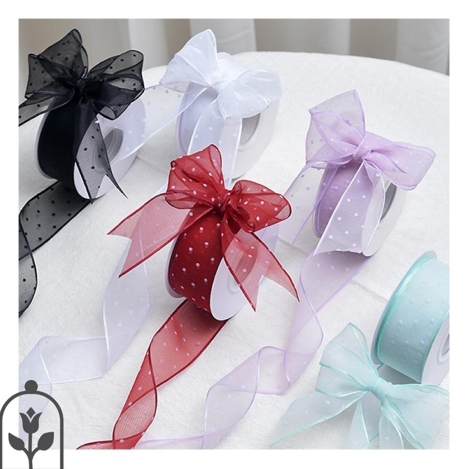 

1Roll Pita Poladot Orea Ribbon Lebar 4Cm Panjang 9Meterpita Organza