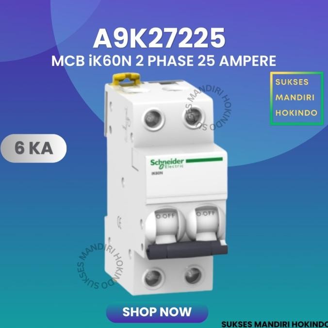 Miliki Mcb 2P 25A 2 Phase 25 Ampere Ik60N 6Ka Schneider Ori Sni 2 Pole 25 A