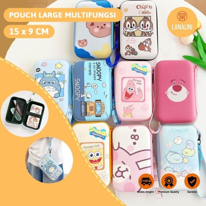Pouch Bag Tas Dompet HP Charger Travel Multifungsi Organizer Lucu Cewe