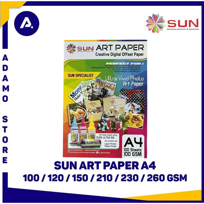 

Kertas Art Paper Sun Art Paper A4 (100 120 150 210 230 260 Gsm) Terbaru