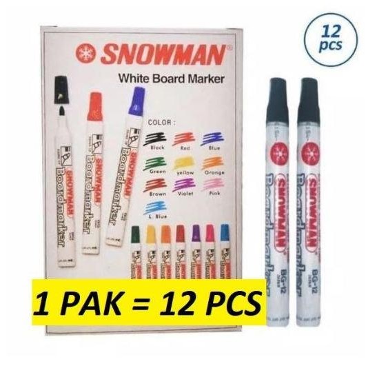 

(12pc) SPIDOL WHITEBOARD SNOWMAN BG 12 / SEPIDOL PAPAN TULIS ABG 12 by Radhiant official