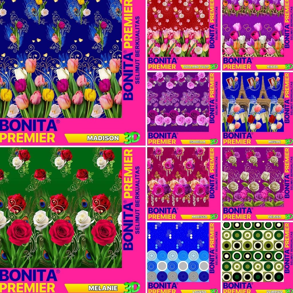 SELIMUT BONITA PREMIER UK 160X200 - MOTIF-MOTIF KEMBANG / DEWASA