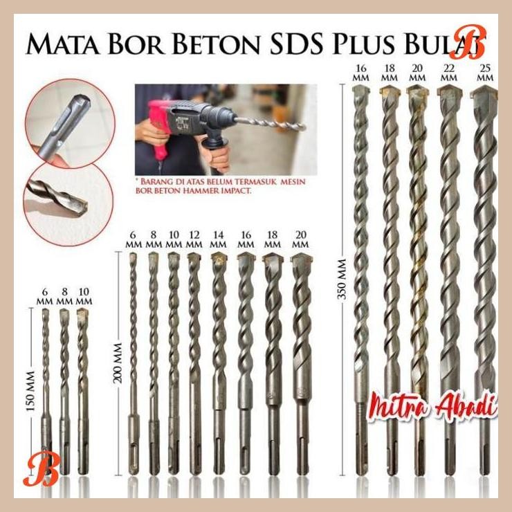 [MRA] Mata Bor Beton Hammer Impact SDS Plus Bulat Bobok Tembok