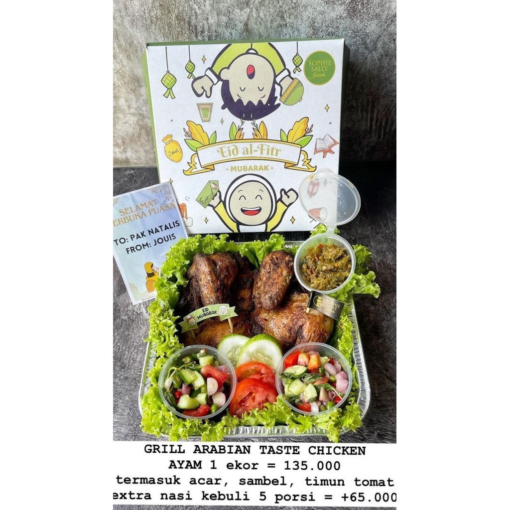 

Sale Arabian Grill Chicken / Nasi Kebuli Ayam Arab Ekoran - Hampers Idul Fitri / Paket Lebaran Edition - Ready