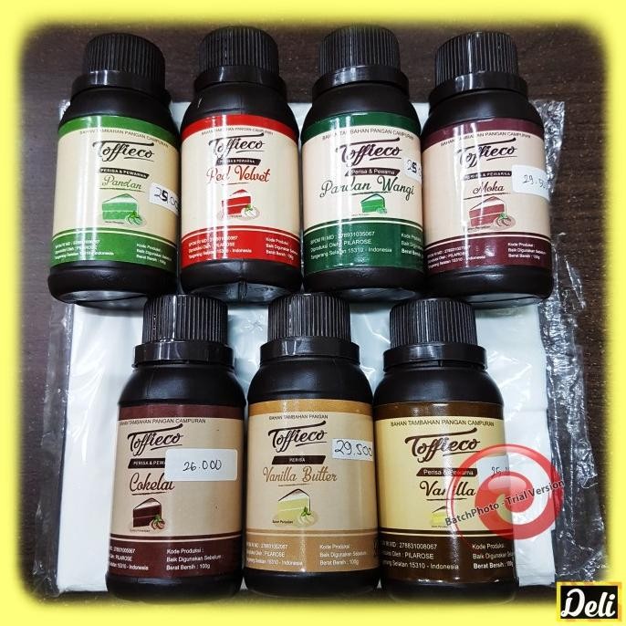 

TERSEDIA Botol Toffieco Perisa dan Pewarna 100gr