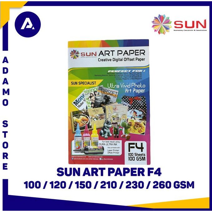 

Kertas Art Paper Sun Art Paper F4 (100 120 150 210 230 260 Gsm) Terlaris