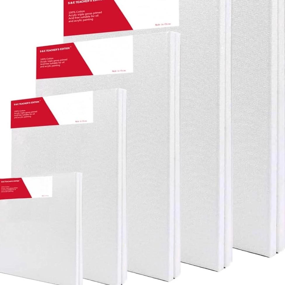 

4 Packs Of Blank Canvas, 100% Cotton Primer Artist Framed Canvas, Used For Acrylic, Oil Painting, And Other Painting Media