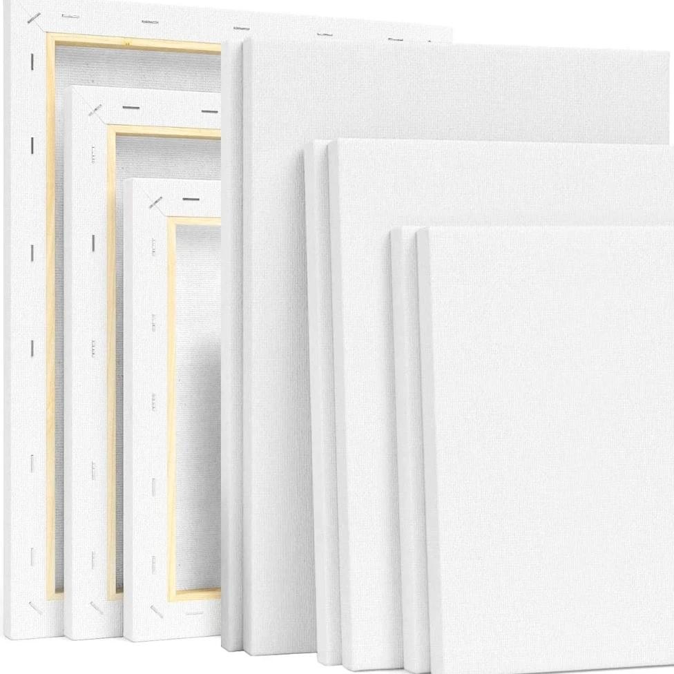 

6Pcs Artist Canvases Wood Painting Frame Cotton White Blank Watercolor Drawing Boardes For Smooth Blank Watercolor Drawing