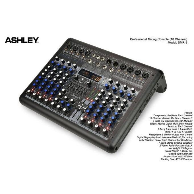 Baru mixer audio ashley smr8 smr 8 (8channel) original ashley