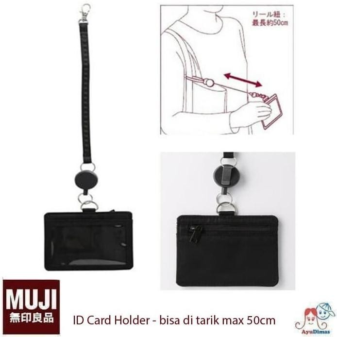 

MUJI NYLON CARD CASE WITH REEL- Name Taq/ID card Holder dgn tali tarik murah