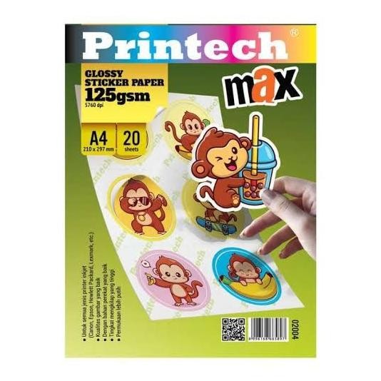 

Stiker/Sticker Glossy Paper Printech A4 125 Gsm ( 1Pack : 20 Pcs ) Terbaru