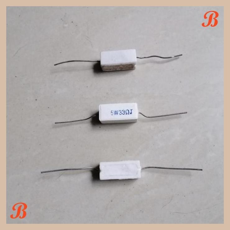 [SRE] 33 ohm R Tahanan Resistor Kapur 5w 5watt 33ohm 33R J 33RJ 5 w watt