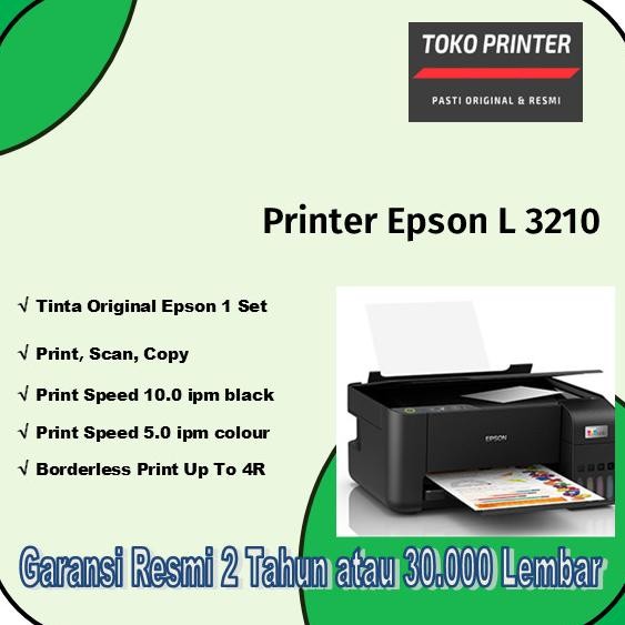 Printer Epson EcoTank L3210 L 3210 A4 Print Scan Copy - Tinta ORIGINAL Original