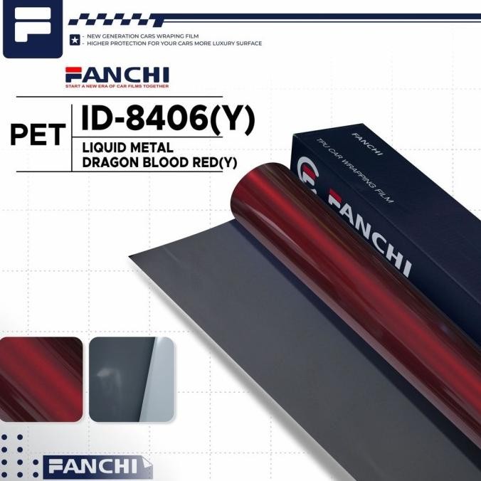 

Promo 50CM Sticker FANCHI ID-8406 Y Liquid Dragon Blood Red PET per 50CM COD