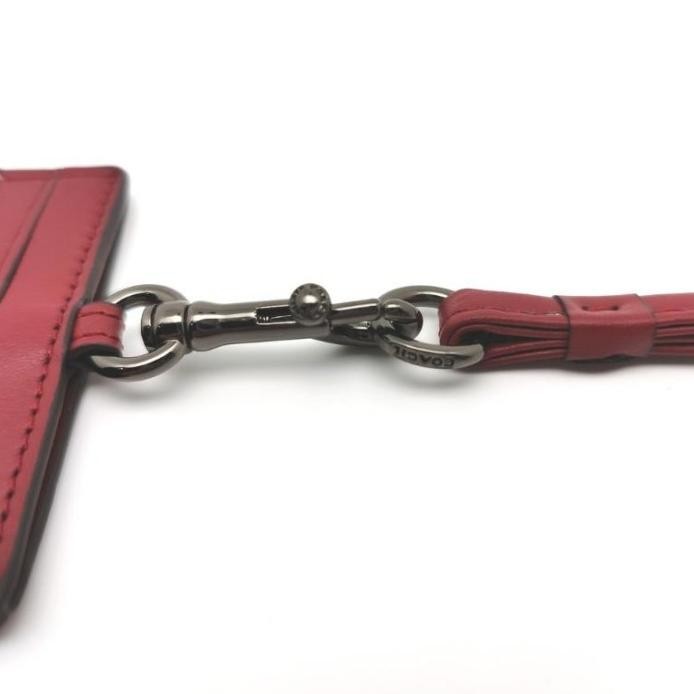 

Coachh CH gantungan ID Holder Card Lanyard Original - Flower maroon db murah