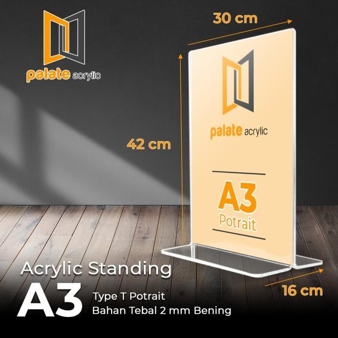 

acrylic tent holder / akrilik tent card A3 tempat brosur Meja / A3 T murah