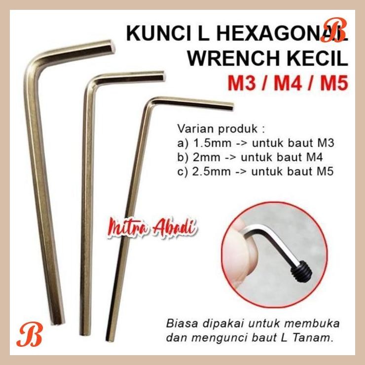 [MRA] KUNCI L HEXAGONAL KECIL / HEX KEY Wrench untuk Baut L Tanam