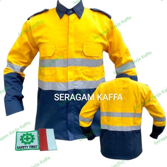 Wearpack Safety Seragam Kerja Baju Kombi Lengan Panjang Kuning Termurah