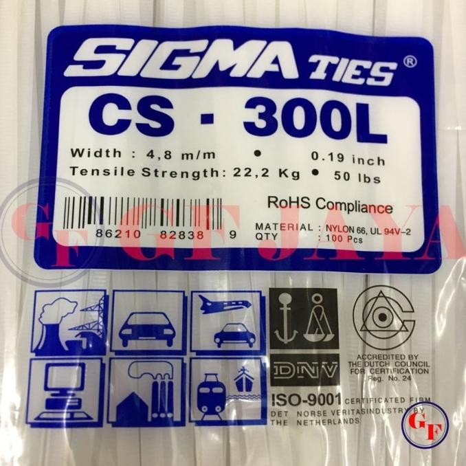 

Kabel Ties Sigma CS 300L / 30cm Putih CS300L Cable Tie White 30 cm murah