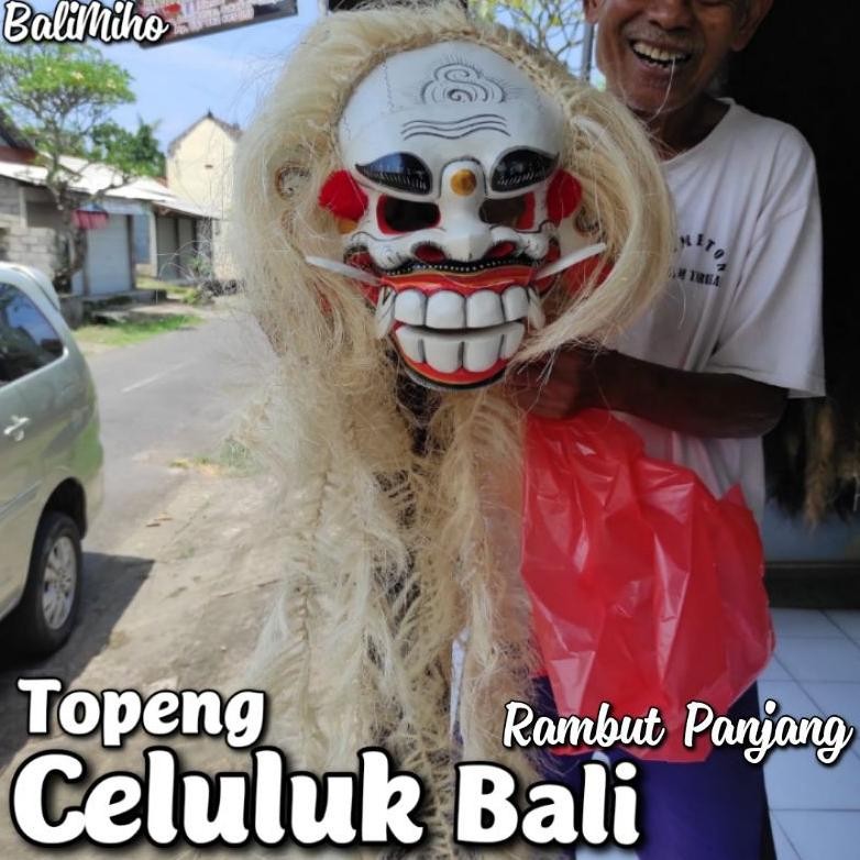 Living Topeng Celuluk Rambut Panjang/Topeng Leak/Leak Bali/Tapel Celuluk/Celuluk Bali/Topeng Hantu/M
