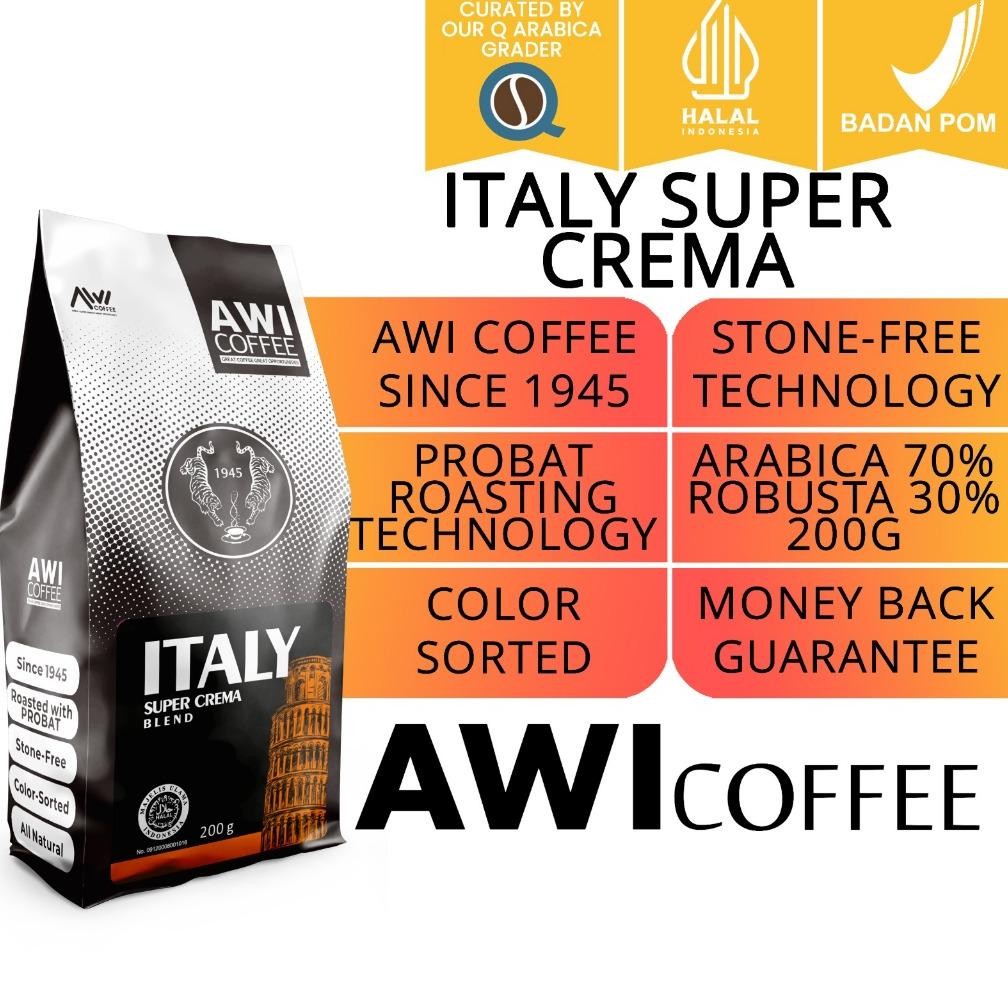 

KOPI SIDIKALANG | Italy Super Crema Blend For Cafe 200gr Biji| Arabica Robusta | AWI COFFEE