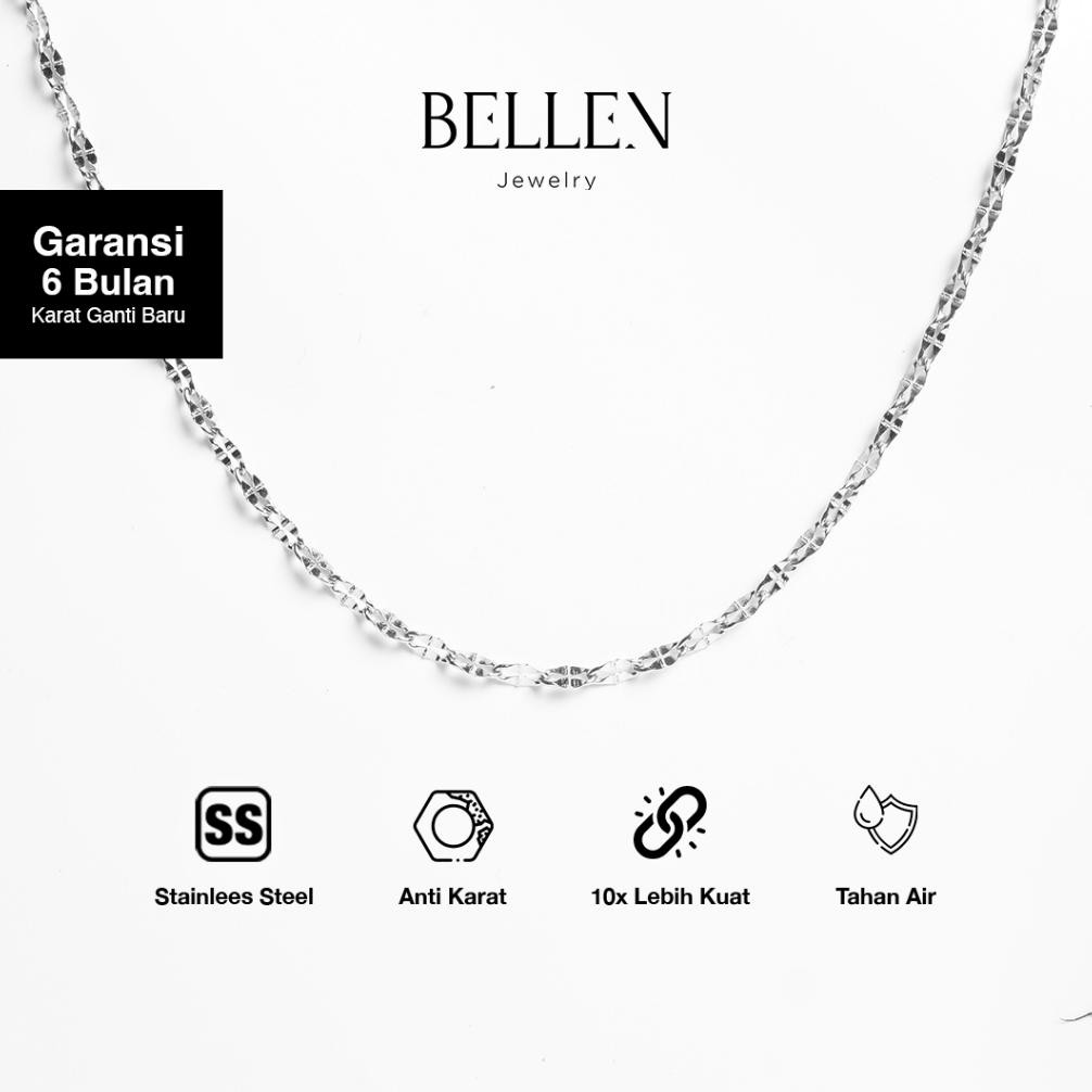 Bellen Kalung Titanium Pria / Kalung Silver Pria 45 CM - Evia