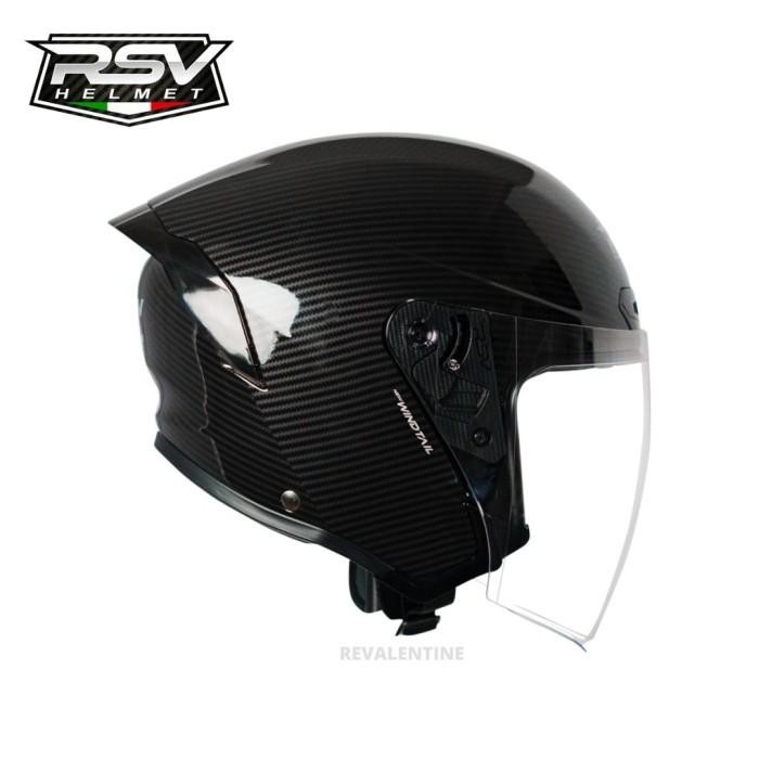 HELM RSV NEW WINDTAIL CARBON GLOSSY ORIGINAL | BUNDLING KACA IRIDIUM Import Premium
