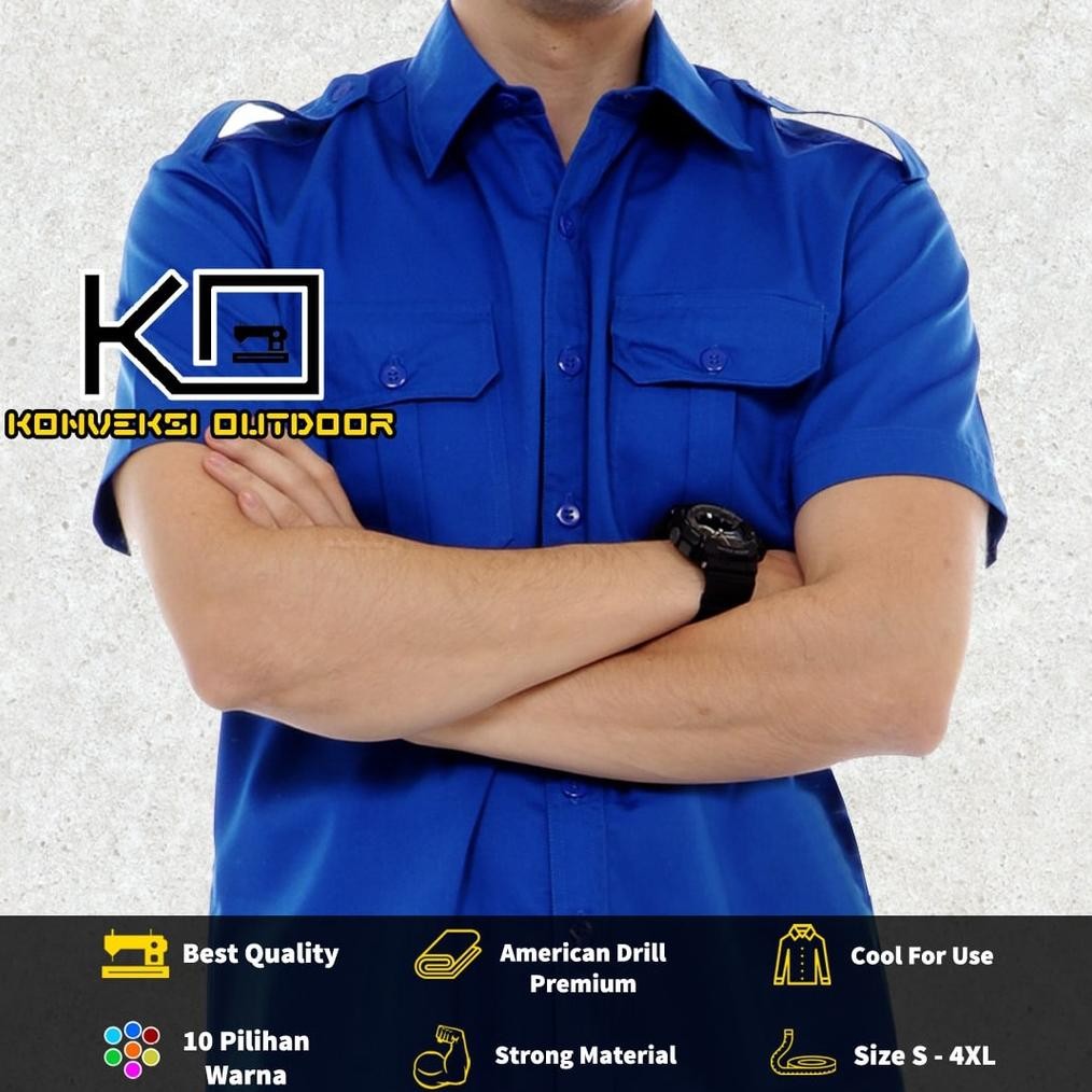 TERLARIS JUMBO 3XL 4XL - BAJU KEMEJA PDL OUTDOOR INDOOR LENGAN PENDEK - Kemeja Lapangan Seragam Kerj
