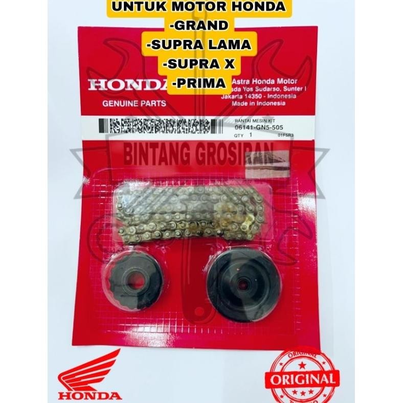 CR - Original Rantai Keteng Satu Set GN5 Asli Original Honda - Grand- Supra Lama- Supra X- Prima TER