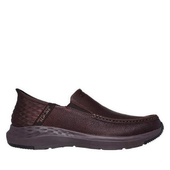 Skechers Pria Slip-Ins Parson leather Men's Shoes - Brown original