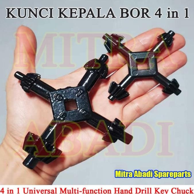 Kunci Kepala Bor 4 Cabang / Drill Chuck Key 4 IN 1 UNIVERSAL