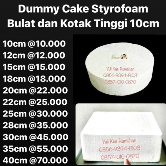 

Dummy Cake Bulat / Kotak 20Cm Tinggi 10Cm Promo