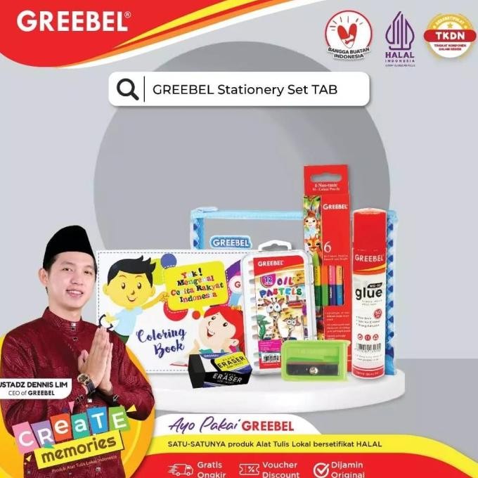 

Terbaru Greebel Paket Alat Tulis TAB 2017 / set ATK crayon pensil warna pulpen