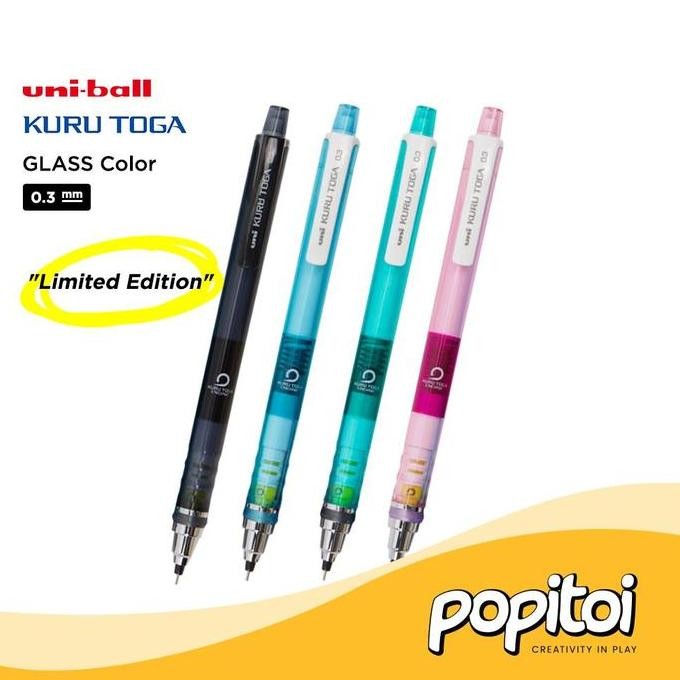 

Terbaru UNI Kuru Toga M3-450 Standard Model GLASS Color 0.3 mm Mechanical Pencil Pensil Mekanik Kurutoga