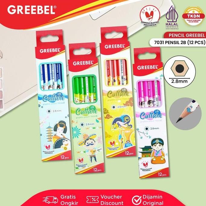 

Terbaru GREEBEL Pensil Pencil 2B (Culture 7031) / Pensil Kayu Lucu Karakter Pastel Pensil Ujian
