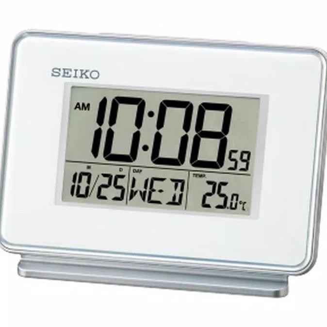 

Jam Digital Seiko QHL068W Original Meja Weker Murah Alarm Date QHL068 HFS