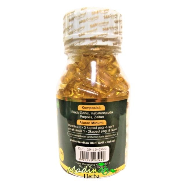 Herba Gold Habbatussauda + Black Garlic Oil + Olive Oil + Propolis 200 Kapsul Sab