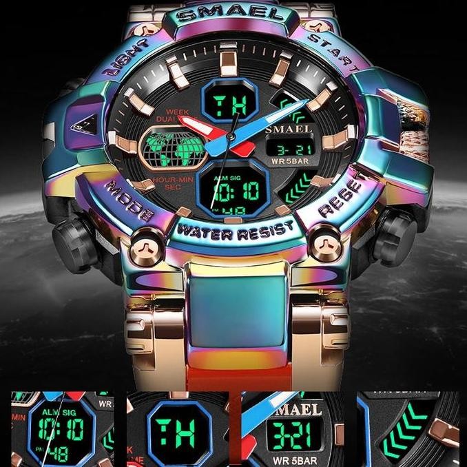Jam Tangan Sport Analog Digital Pria Wanita Merk SMAEL 8027